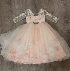 Girls Layered Short Lace Bodice Dress by Cinderella Couture